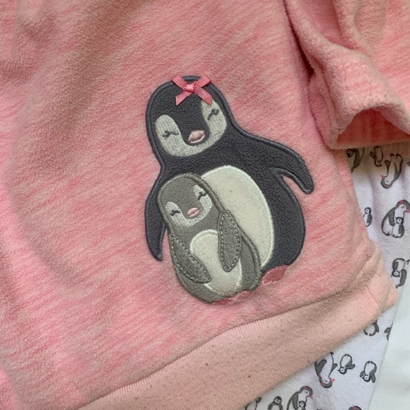 Just One You Carter’s 9 month top and pants set - pink and penguins - Picture 2 of 7